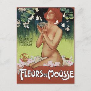 Postal Art Nouveau - Fleurs de Mousse