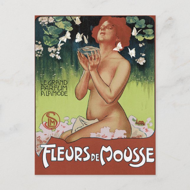 Postal Art Nouveau - Fleurs de Mousse (Anverso)