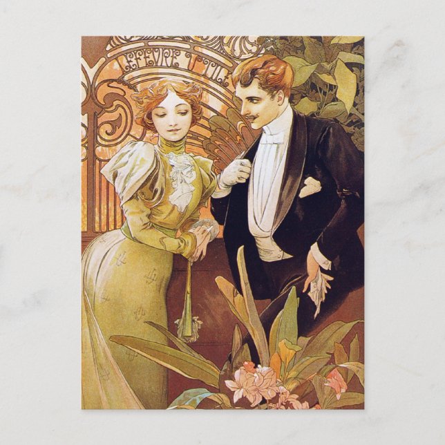 Postal Art Nouveau Flirt (Anverso)