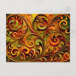 Postal Art Nouveau floral design 