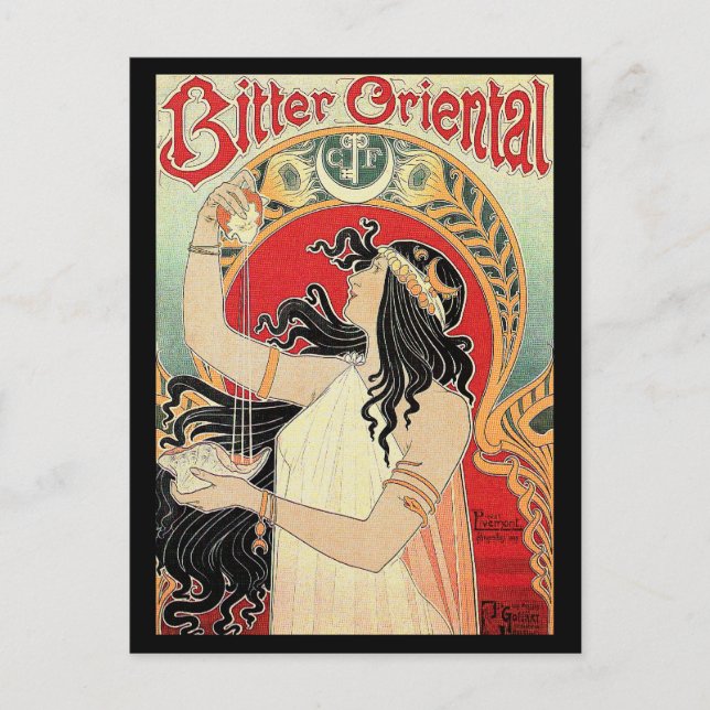 Postal Art Nouveau: "Oriental amargo" (Anverso)