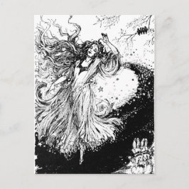 Postal Art Nouveau Polychrome Oz Negro y Blanco