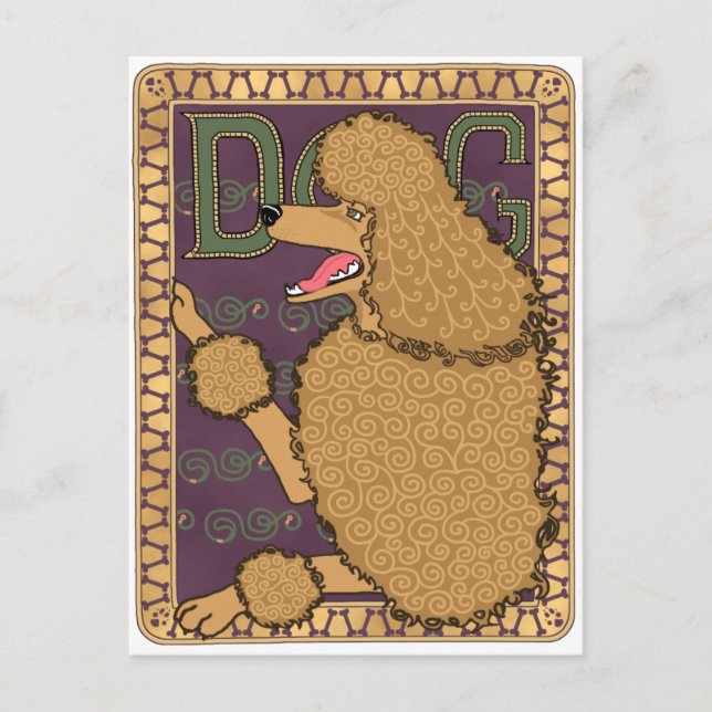 Postal Art Nouveau Poodle (Anverso)