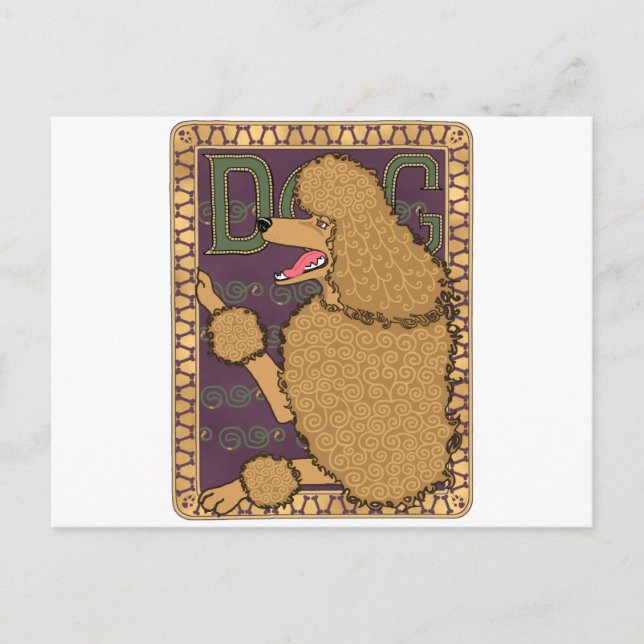 Postal Art Nouveau Poodle (Anverso)
