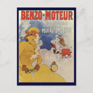 Postal Art Nouveau vintage, Benzo Moteur por Jules Cheret