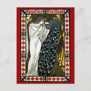 Postal Art Nouveau vintage, El beso de William Bradley