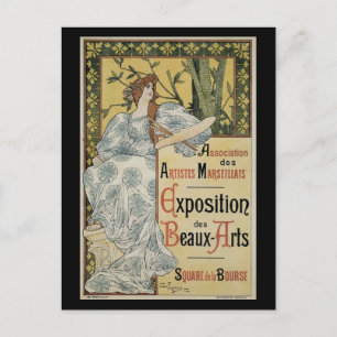 Postal Art Nouveau vintage, Exposición de Bellas Artes