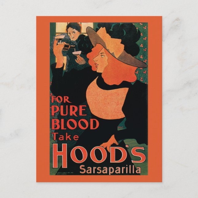 Postal Art Nouveau vintage, sarsaparilla (Anverso)
