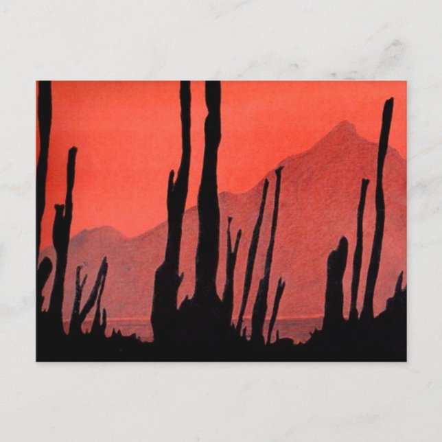 Postal Art Postcard 11: Cactus / Montaña del desierto / T (Anverso)