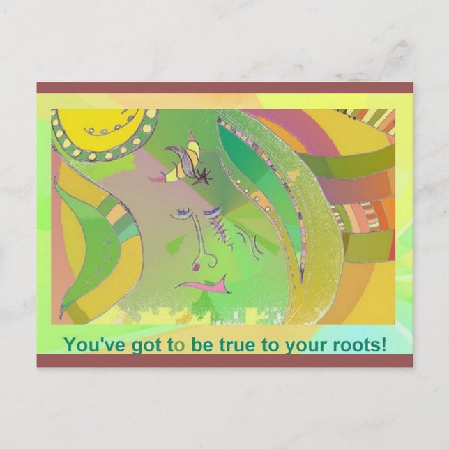 Postal Art Postcard 7: Arte étnico con palabras (Anverso)