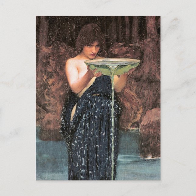 Postal Art. Vintage John W. Waterhouse Circe Invidiosa (Anverso)