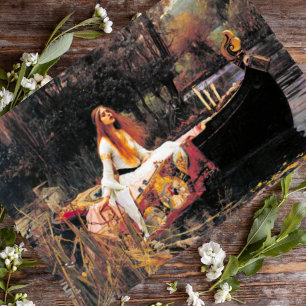 Postal Art. Vintage John W. Waterhouse Lady of Shalott