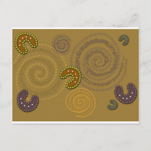 Postal Arte aborigen australiano - El encuentro