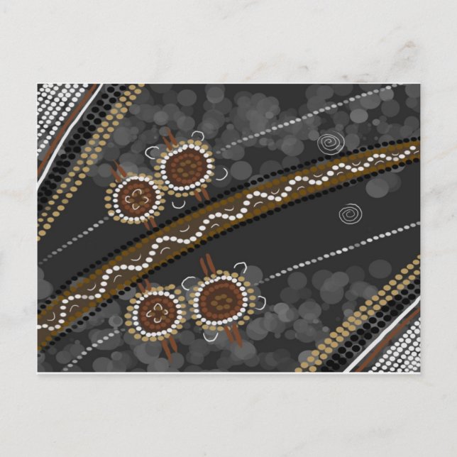 Postal Arte aborigen australiano - Tribus perdidas (Anverso)