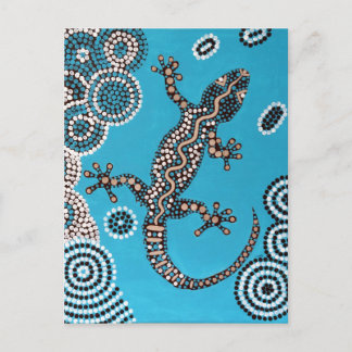 Postal Arte aborigen, gecko, punktmalerei, pintura de pun
