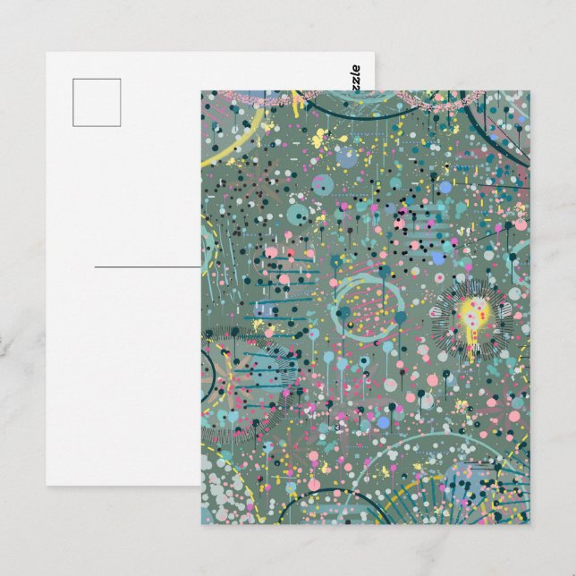 Postal Arte abstracto: A través de la pradera (Anverso / Reverso)