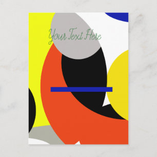 Postal Arte abstracto amarillo rojo azul
