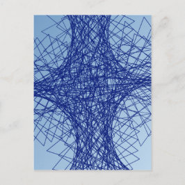 Postal arte abstracto azul caos