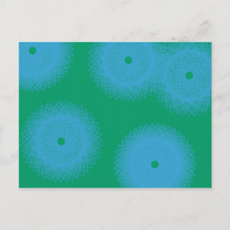 Postal arte abstracto azul y verde