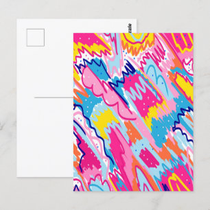 Postal Arte Abstracto Brillante Colorido