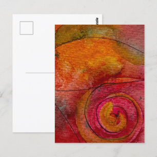 Postal Arte abstracto con patrón bonito de acuarela y tin