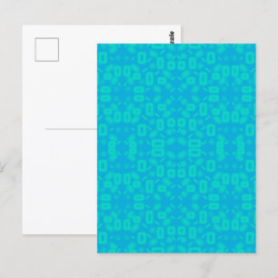Postal Arte Abstracto con Patrón de Vidrio Azulado Turque