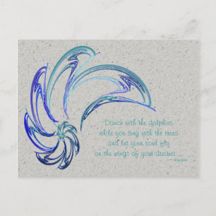 Postal Arte abstracto de danza de los delfines