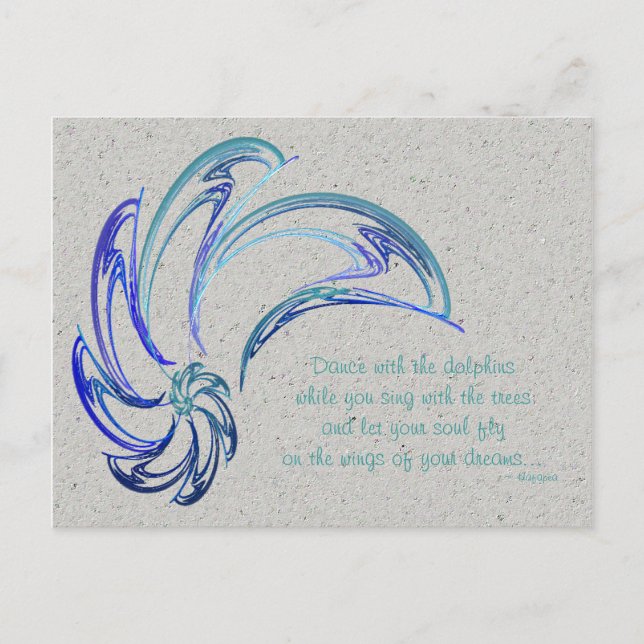 Postal Arte abstracto de danza de los delfines (Anverso)