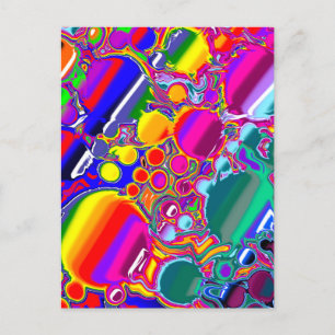 Postal Arte abstracto de explosión en arco iris