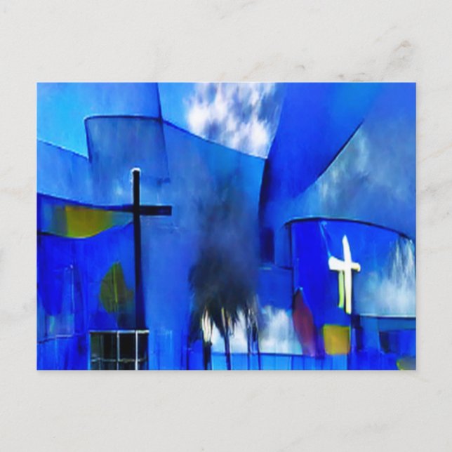 Postal Arte abstracto de iglesia (Anverso)