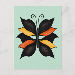 Postal Arte abstracto de mariposa bonita