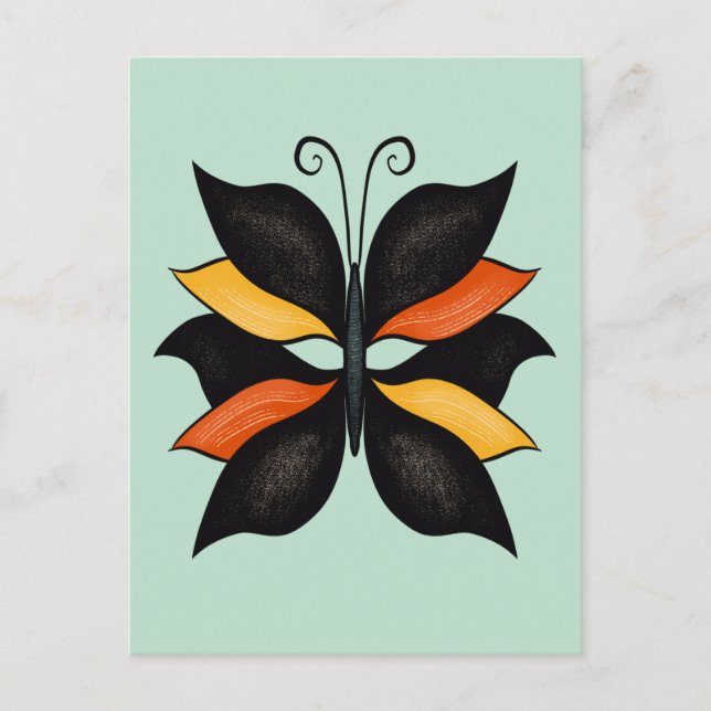 Postal Arte abstracto de mariposa bonita (Anverso)