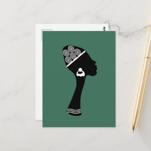 Postal Arte abstracto de mujer afroamericana