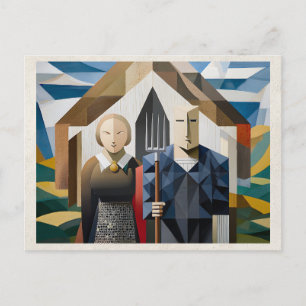 Postal Arte abstracto de pareja remezclado con IA