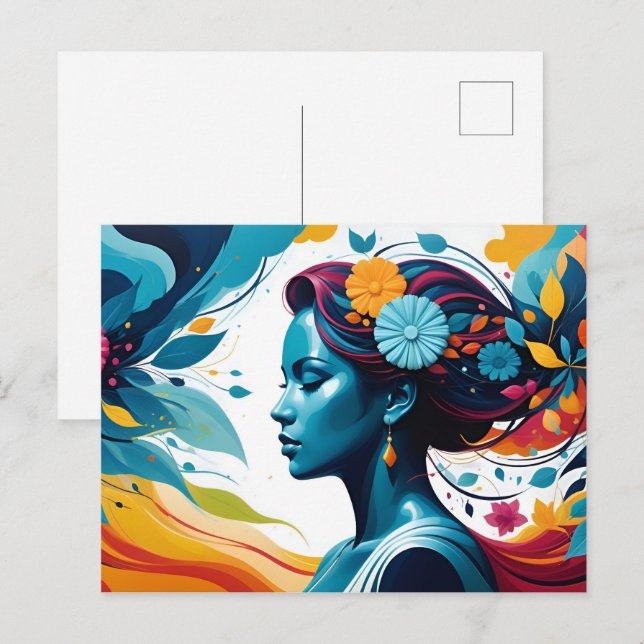Postal Arte abstracto de salud mental (Anverso / Reverso)