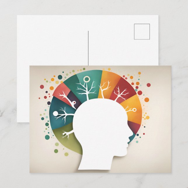 Postal Arte abstracto de salud mental (Anverso / Reverso)