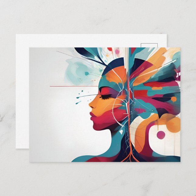 Postal Arte abstracto de salud mental (Anverso / Reverso)