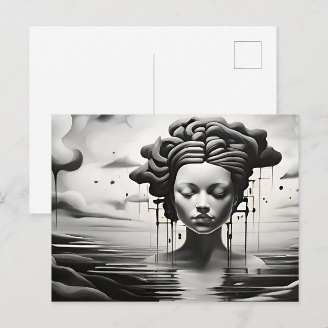 Postal Arte abstracto de salud mental (Anverso / Reverso)