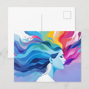 Postal Arte abstracto de salud mental