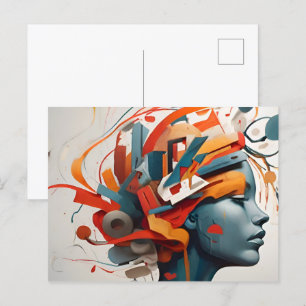 Postal Arte abstracto de salud mental