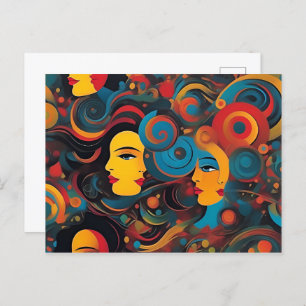 Postal Arte abstracto de salud mental