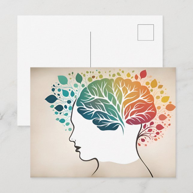 Postal Arte abstracto de salud mental (Anverso / Reverso)