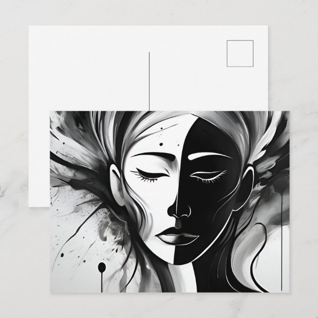 Postal Arte abstracto de salud mental (Anverso / Reverso)