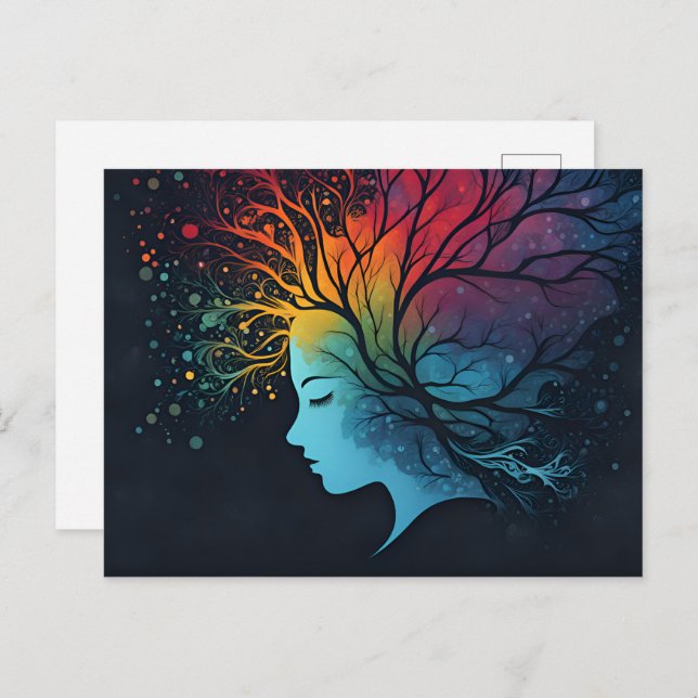 Postal Arte abstracto de salud mental (Anverso / Reverso)