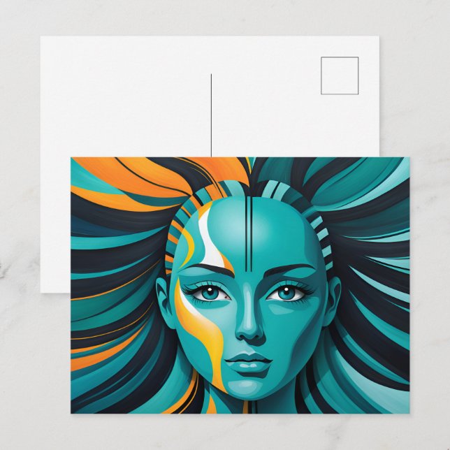 Postal Arte abstracto de salud mental (Anverso / Reverso)