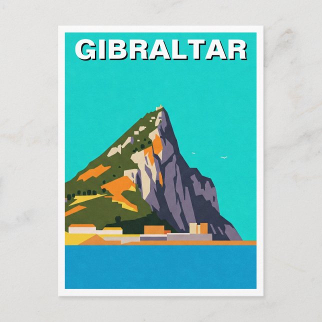 Postal Arte abstracto de viajes en Gibraltar (Anverso)