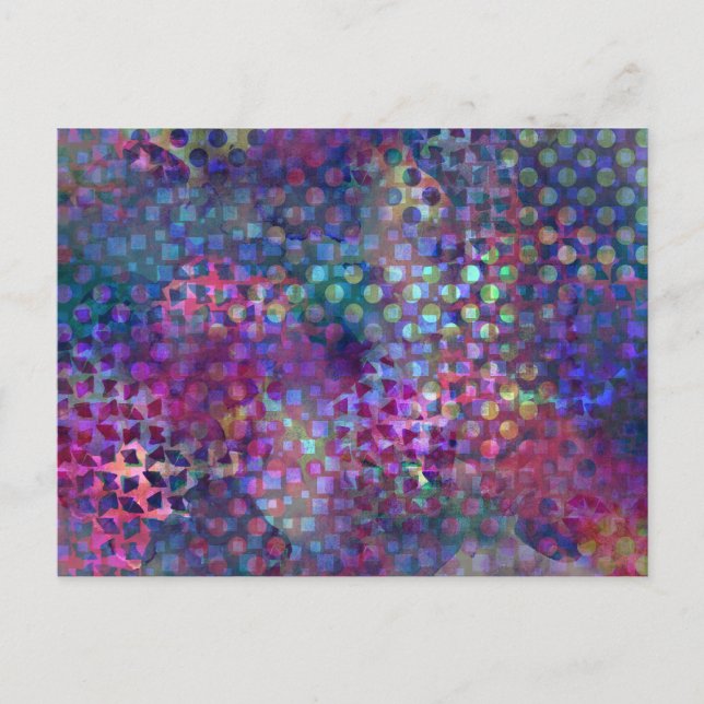 Postal Arte abstracto digital multicolor (Anverso)