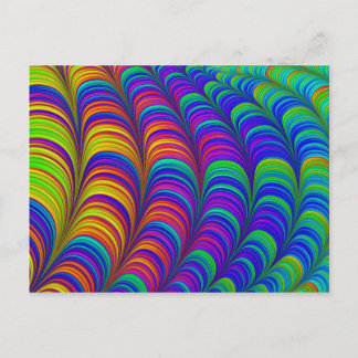 Postal Arte abstracto en 3D de color arcoiris