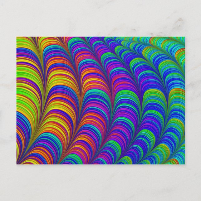 Postal Arte abstracto en 3D de color arcoiris (Anverso)