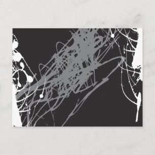 Postal arte abstracto en blanco y negro